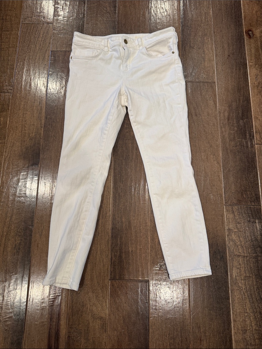 Pilcro and the Letterpress White Skinny Jeans